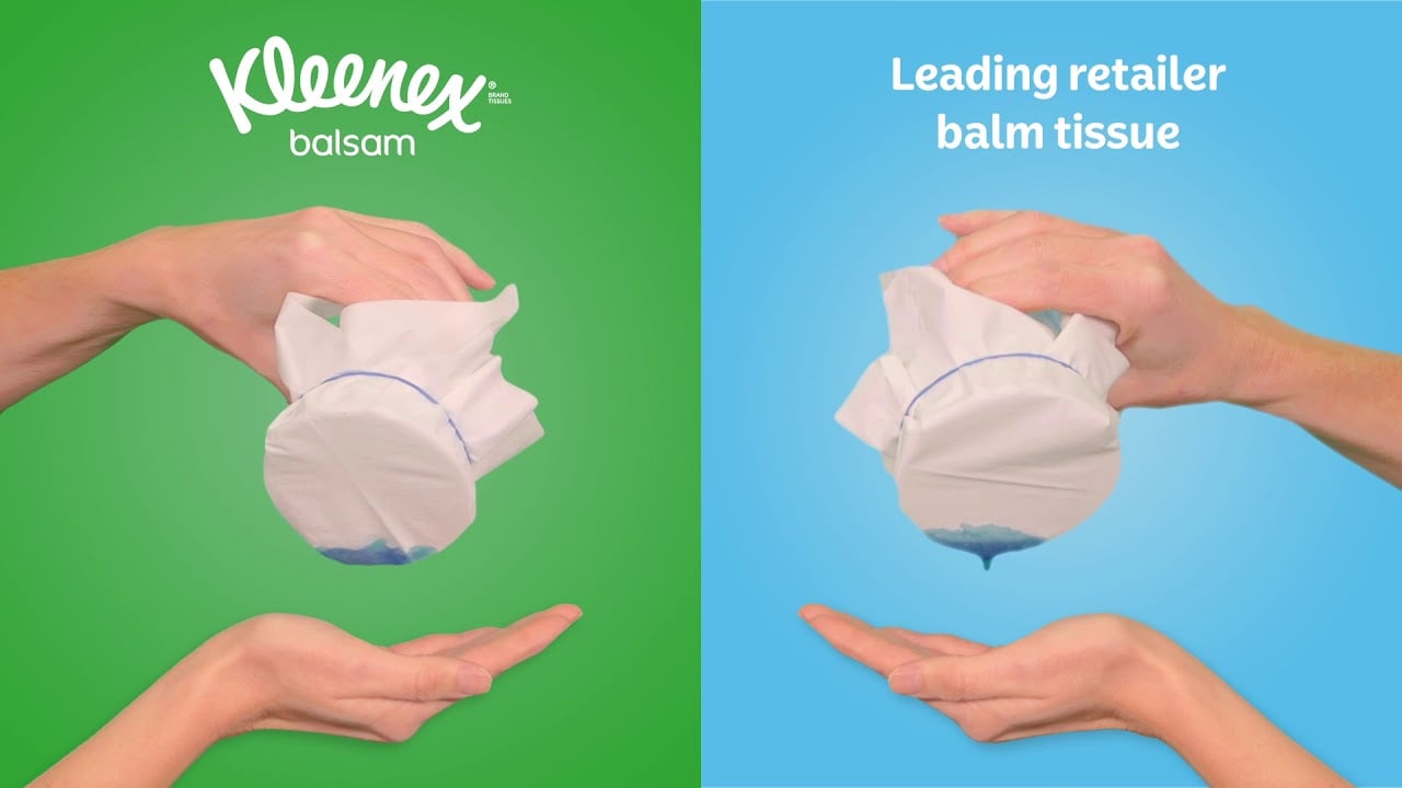 Fazzoletti Kleenex Balsam 10 pz BalmCare aloe vera, vitamina E e calendula  azione lenitiva superiore per i grandi raffreddori